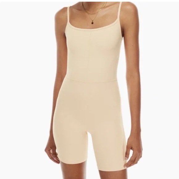 Aritzia Pants - Wilfred Free Aritzia 7” Active Romper Jumpsuit in Tan Yellow, X-Small